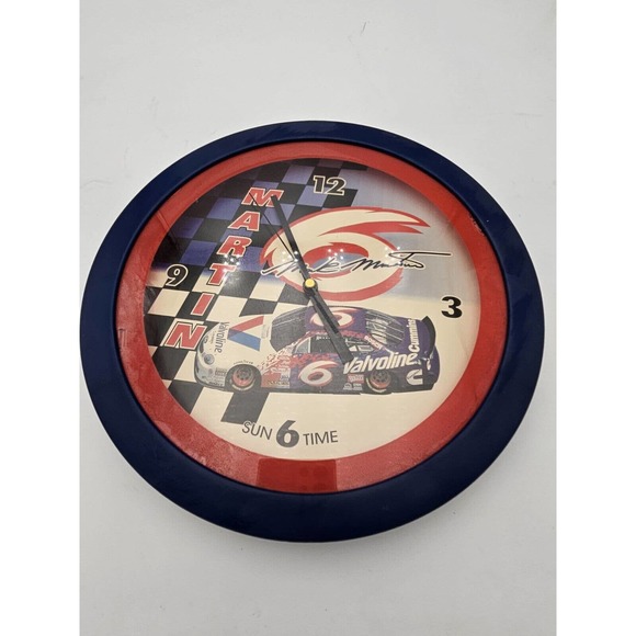 Vintage 90s Mark Martin NASCAR Sun Time Clock RARE #6 Valvoline Racing 90's READ - Picture 2 of 7